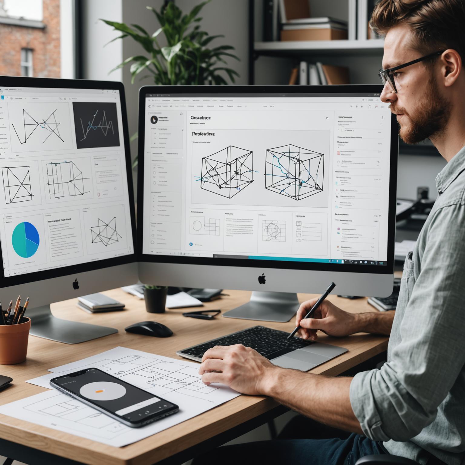 UI/UX design student creating wireframes and prototypes in Figma