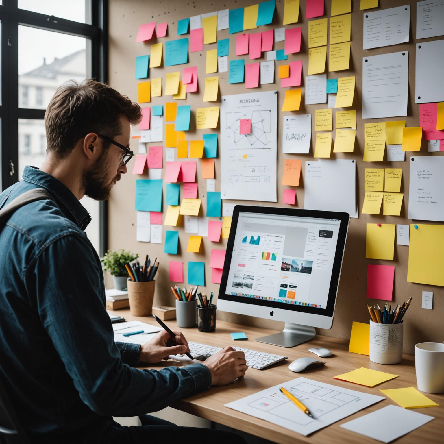 UX/UI design student creating wireframes and prototypes at Sprytani Academy